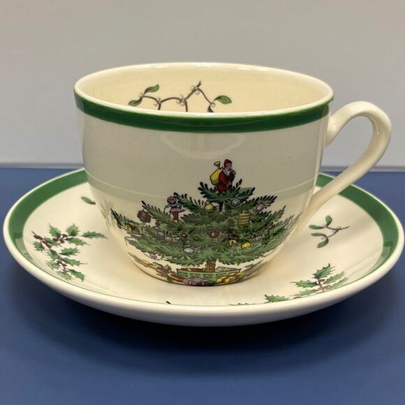 Spode Christmas Tree Cup & Saucer. KK148 - Picture 1 of 6